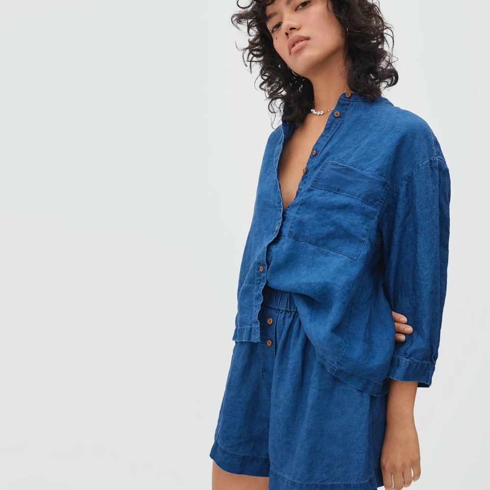 Everlane The Linen Billow Blouse